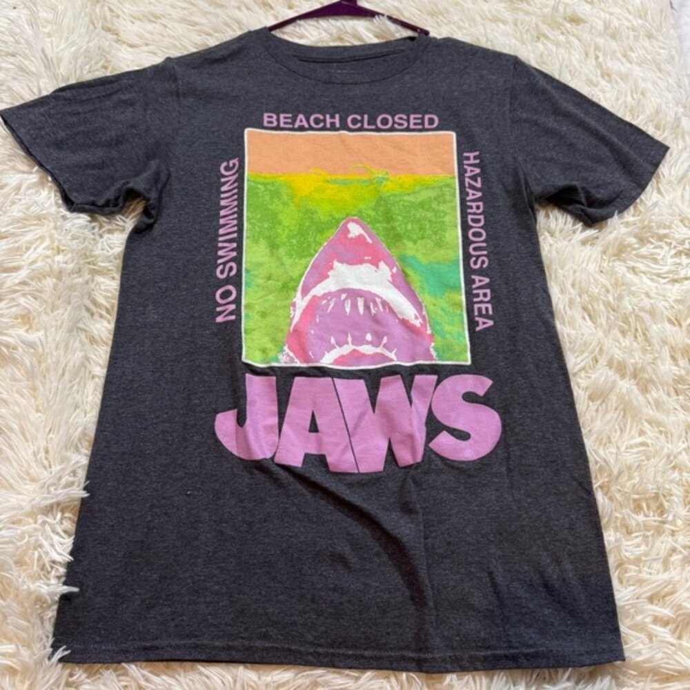 K48. Kids‎ Graphic Jaws T-Shirt in Charcoal Gray (L)
